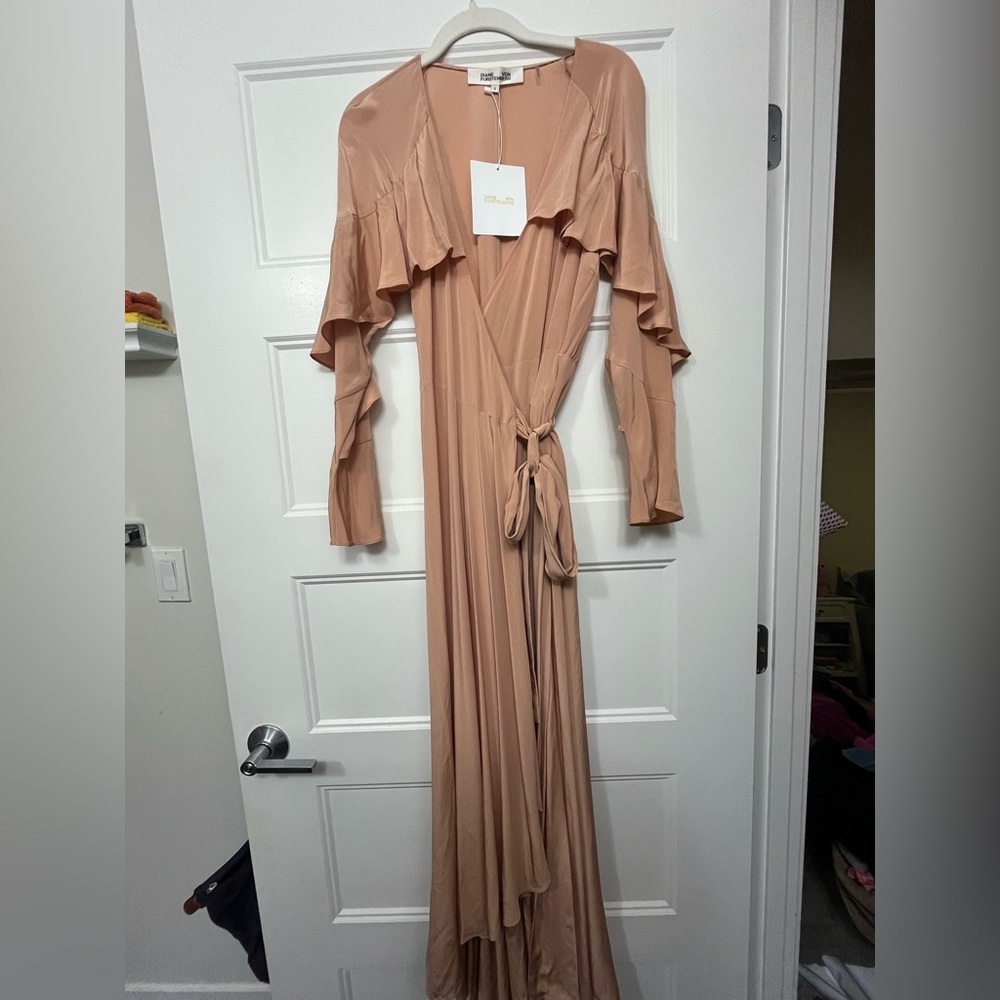 Diane Von Furstenberg Dusty Coral Silk Wrap Dress